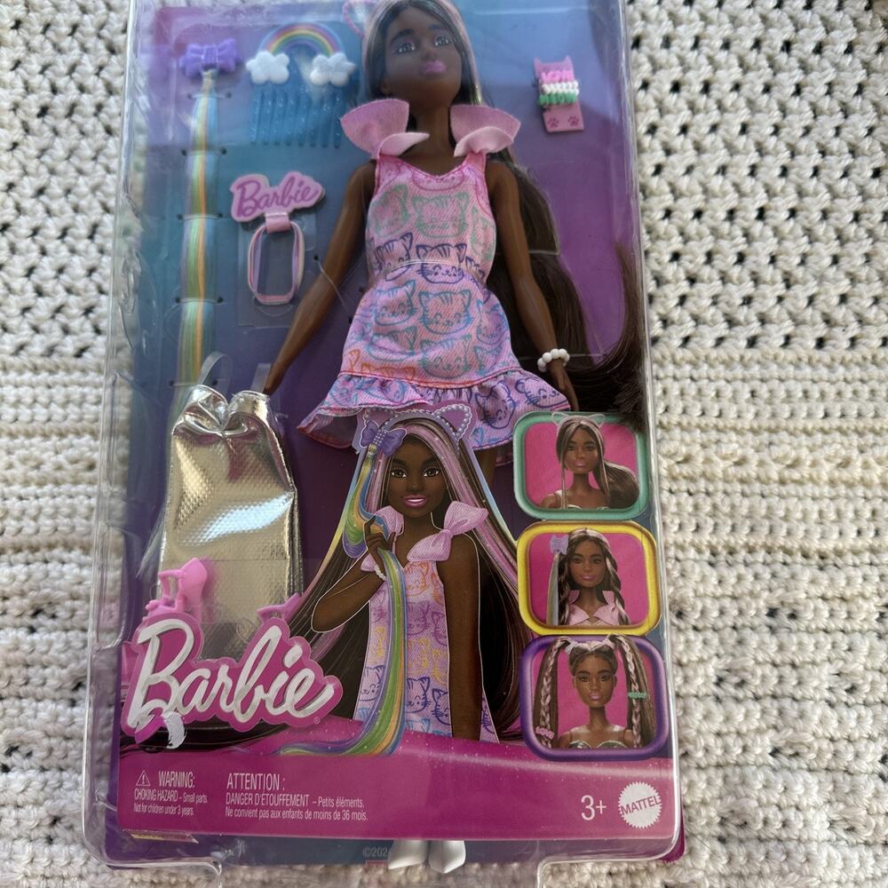 Barbie Fun & Fancy Hair Play Cat Theme Doll Extra Long Hair BRAND NEW